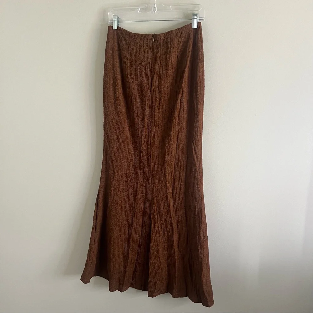 NEW Hello Molly Brown Long Maxi Skirt Textured Women's Size US 6 - Picture 5 of 8